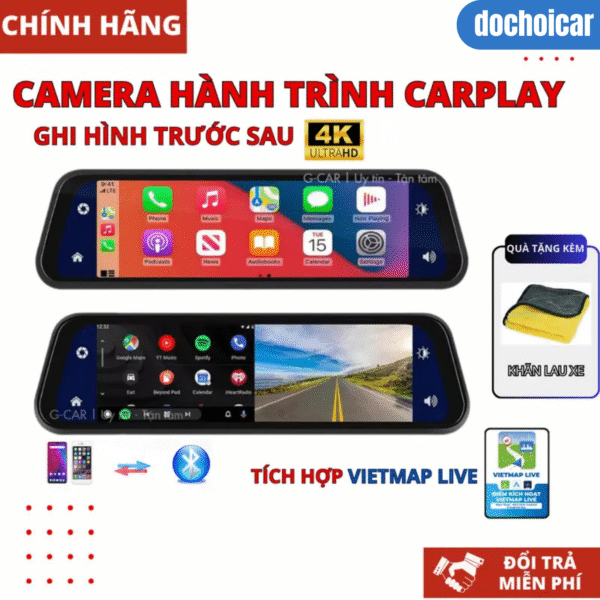 Camera hành trình ô tô A10 có Android Auto và Apple Carplay