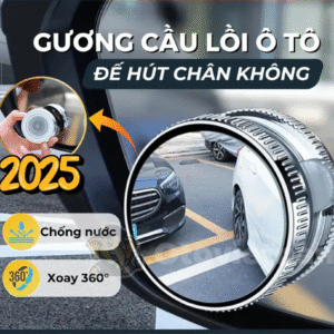 Gương cầu lồi cho gắn gương hậu ô tô xoá điểm mù [ 1 cặp ]