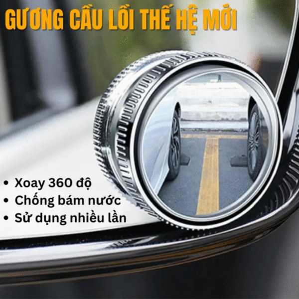 Gương cầu lồi cho gắn gương hậu ô tô xoá điểm mù [ 1 cặp ] - Ảnh 2