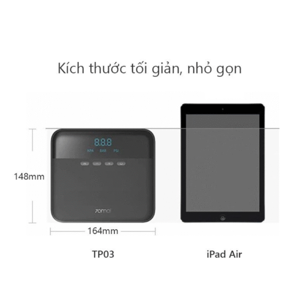 Máy Bơm Lốp Ô Tô 70Mai TP03 Tự Ngắt – Hiển Thị LCD, Bơm Nhanh Chóng - Ảnh 4