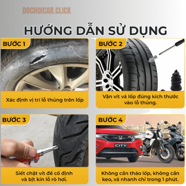 Vít Vá Lốp Xe Không Săm Chuyên Dụng - Ảnh 5